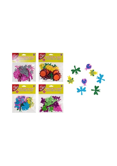 Bu-bu Sticker Simli Çiçek Pvc 24 Lü Bubu-sts005 Çok Renkli