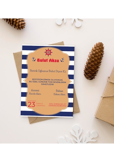 Bk Gift Kişiye Özel İsimli Sünnet Düğün Davetiyesi Model 1 100 Adet