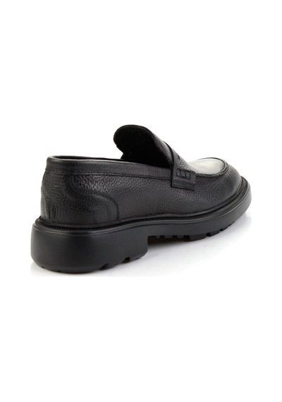 Bambi Siyah Hakiki Deri Erkek Loafer Ayakkabı E01054200440 Siyah