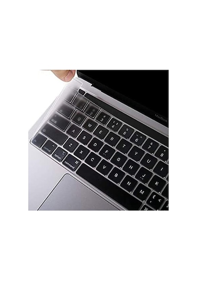 Macbook Air 13.6 M2 A2681 / M3 A3113 / M4 A3240 İle Uyumlu Türkçe Q Klavye Koruyucu, Şeffaf Sil
