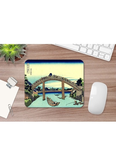 Hokusai Mannen Bridge At Fukagawa 17 X 21 Cm Mouse Pad Mousepad
