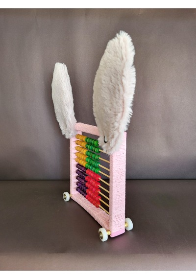 Lila Tavşan Kulaklı Pembe Kare Abaküs