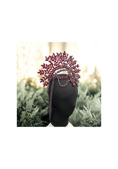 Alınlıklı Büyük Gelin,kına,nişan,söz,after,bride,party Taç Bordo - 694985918 Bordo