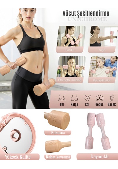 Kadınlar İçin Ayarlanabilir El Dambıl 5 Lb Dambıl 2'li Set, 4'ü 1 Arada Küçük Dambıl Seti