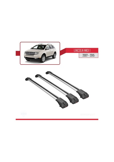Lincoln Mkx 2007-2015 Arası İle Uyumlu Ace-1 Ara Atkı Tavan Barı Gri 3 Adet Bar
