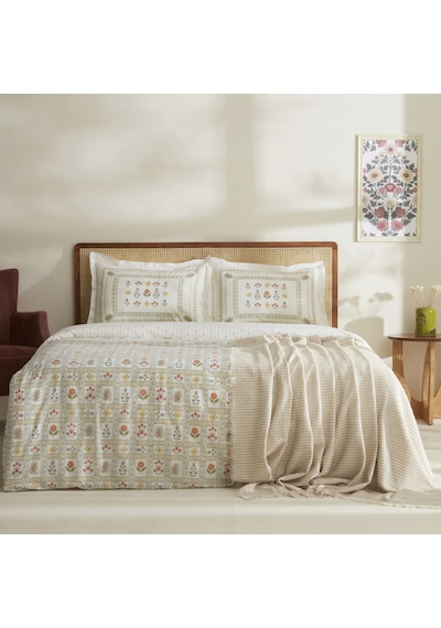 Karaca Home Arty %100 Pamuk Çift Kişilik Nevresim Battaniye Takımı Renkli