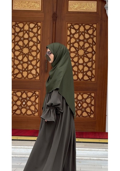 Qalortex Scarf Pamuklu Organik Modal Eşarp-haki