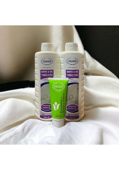 Ersağ Banyo Wc Temizleyici 2 x 1 L + Cleanball Masaj Kremi 100 ML