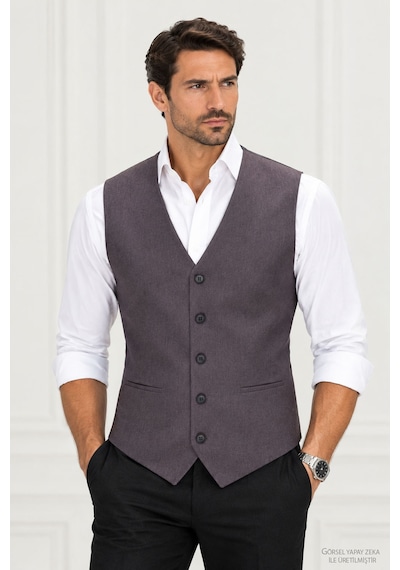 Mentor Regalo Erkek Yelek V Yaka Uçuk Mürdüm 56105