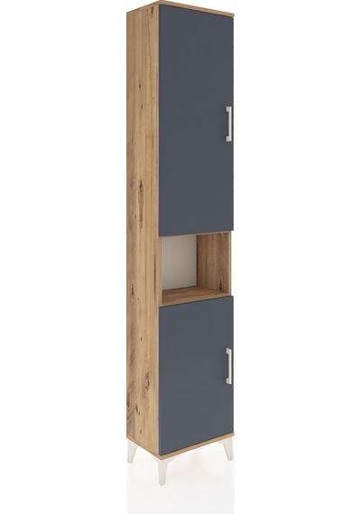 Arges Dolap 4 Raflı 2 Kapaklı Tek Askılı 44x30x221 Çam-antrasit Çam Arges Dolap 4 Raflı 2 Kapaklı Tek Askılı 44x30x221 Çam-antrasit Çam
