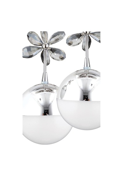 Kelebek 2'li Krom Sarkıt 3 Renk Modu Ledli Kristal Taşlı Modern Led Avize Krom