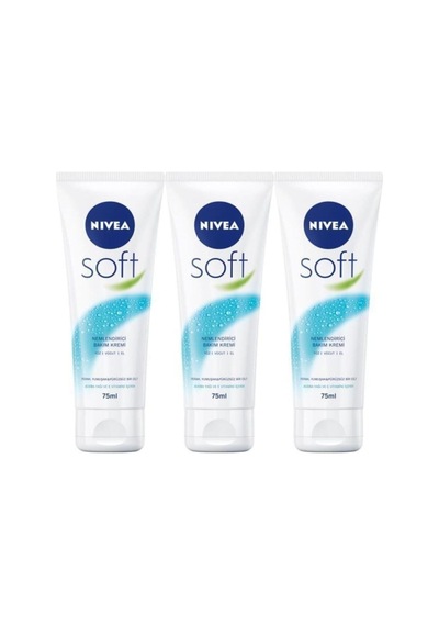 Nıvea Soft Nemlendirici Bakım Kremi, 75 Ml, 3'lü Set