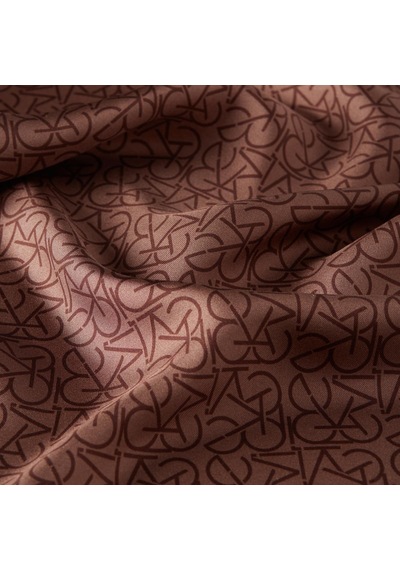 İpekevi Twill İpek Eşarp - Typo Monogram - Toprak - Fondöten