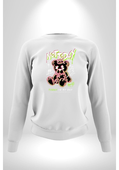Bugün Değil Unisex Beyaz Sweatshirt Beyaz