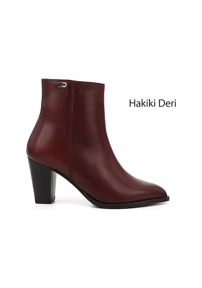 Gönderi(R) Gönderi R Bordo Antik Fermuarlı Sivri Burun Hakiki Deri Bot Bordo