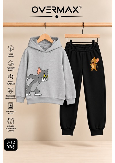 Overmax Çocuk Tom & Jerry Baskılı Kapüşonlu Eşofman Takımı 3-12 Yaş Gri Üst-siyah Alt - 921745268 Gri Üst-siyah Alt Overmax Çocuk Tom & Jerry Baskılı Kapüşonlu Eşofman Takımı 3-12 Yaş Gri Üst-siyah Alt - 921745268 Gri Üst-siyah Alt