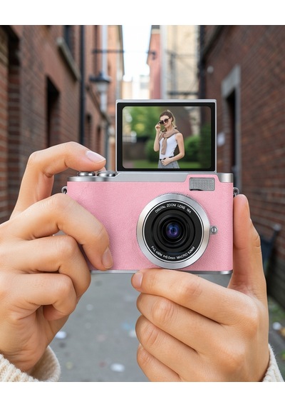 Vlog Kamera 48 Mp Flip Ekran 1080p Uzun Pil Ömrü
