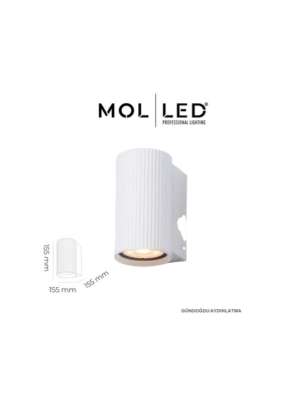 Molled Aura Serisi Beyaz Dekoratif Gu10 Duylu Aplik - Mol8102