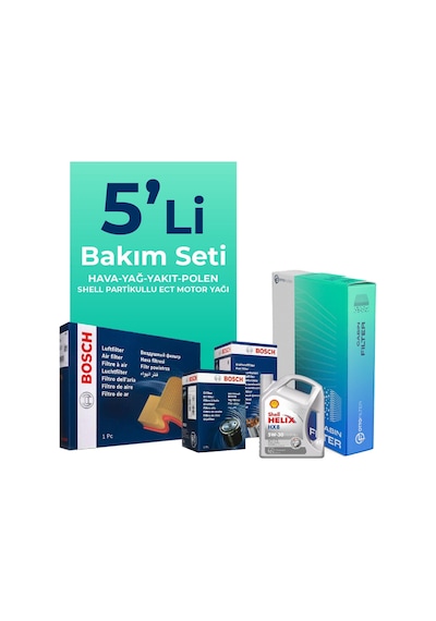 Fiat Egea 1.3 Dizel Filtre Bakım Seti Shell Motor Yağlı 2015-2018 5 Li 8200BKMFLSHNGFL13999