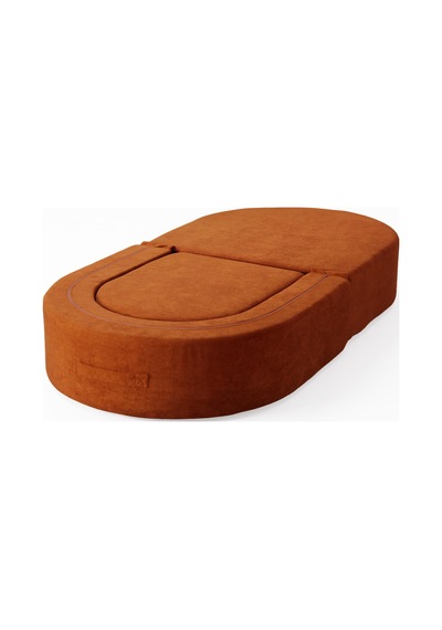 Homedius Sofa Bed Katlanır Yatak Olabilen Berjer Koltuk Puf Seti Kiremit