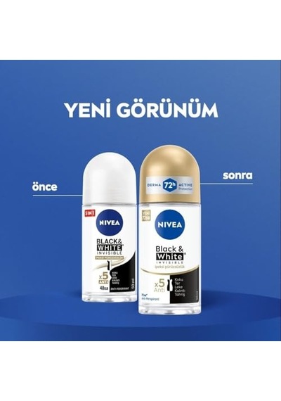 Roll On Deodorant Invisible Ipeksi Pürüzsüzlük 72 Saat Anti-perspirant Koruma 50ml 3 Paketi