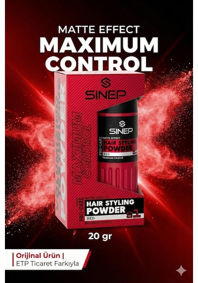 Sinep Toz Wax No:1 Strong Hold Kırmızı Red Maksimum Kontrol & Mat Görünüm 20 Gr