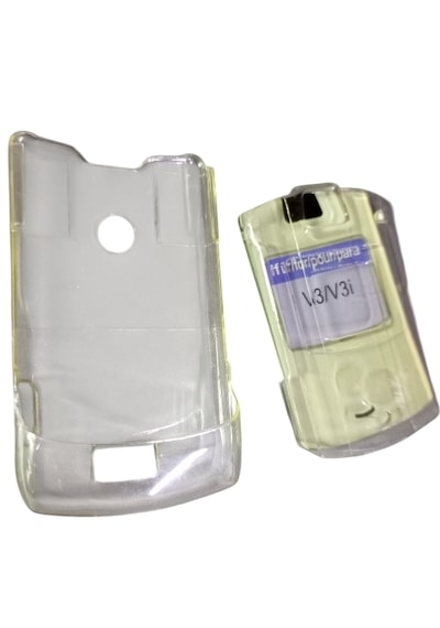 Motorola V3 İ Uyumlu Telefon Koruyucu Şeffaf Mika Kapak -