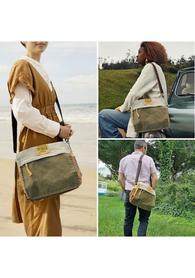 Cappadocia Vintage 4009 Omuz Postacı Haki 15.6 İnç Laptop Çantası Haki - Haki