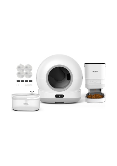 Xenon Smart Akıllı Kameralı Kedi Tuvaleti, Mama Kabı Ve Su Pınarı 4'lü Pet Ürünleri Seti