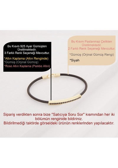 Vog Siyah Çelik V Sarı Gümüş Siyah Oniks Taşlı Hediyelik Sevigilye,babaya,arkadaşa Erkek Bileklik