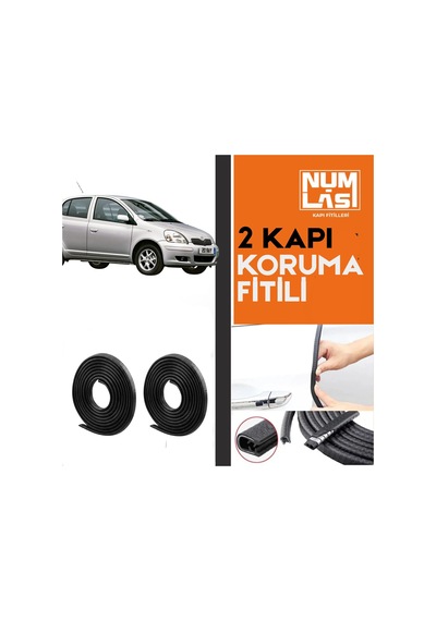 Toyota Yaris 1999-2005 İki Kapı Koruma Fitili Siyah Renk Numlas-a Kalite-nm2844