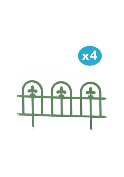 Omnipazar Sy-5992 Estate Plastik Bahçe Çiti 60x32 Cm 4'lü Set Yeşil
