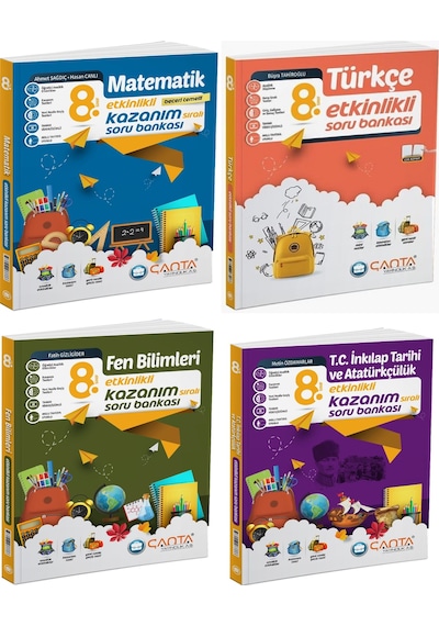 Çanta 2025 8. Sınıf Lgs Matematik + Türkçe + Fen + İnkılap Etkinlikli Kazanım Soru Seti 4 Kitap