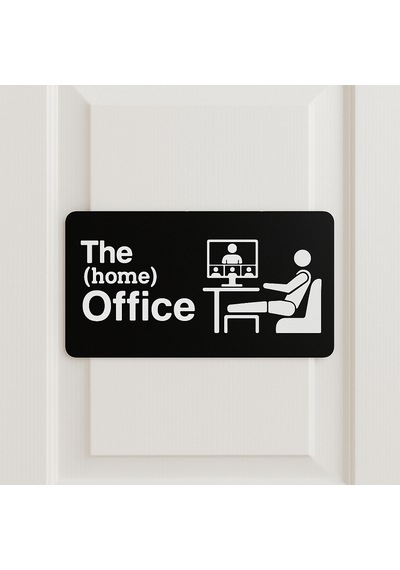 The Home Office Kapı Tabelası Ev Ofis Dekorasyonu, Kapı Yazısı, Home Office İşaret Levhası