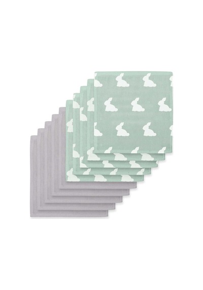 %100 Pamuk Müslin Bebek Ağız Bezi Paketi Mono Lapin Matcha Green & Cotton Grey 10 Lu Agzbez-10l-mhgcog Çok Renkli