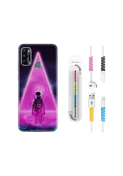 Infinix Hot 9 Play Kılıf Kablo Koruyuculu Astro Purple 1890