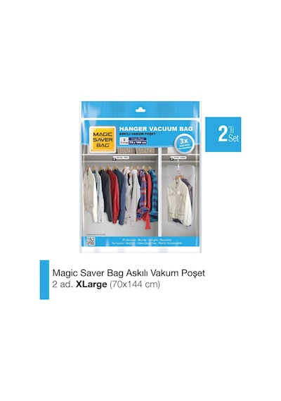 Magic Saver Bag 2'Li Askılı Vakum Poşet Xlarge