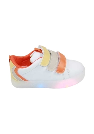 Cool Unisex Sneaker Esnek Rahat Kalıp Çocuk Spor Ayakkabı Ortopedik Günlük Ayakkabı Mami Beyaz Sarı