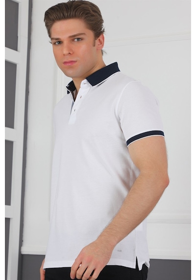 T8579 Dewberry Erkek T-shırt-beyaz Beyaz