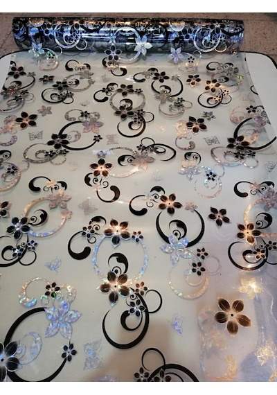 ŞEFFAF MASA ÖRTÜSÜ 1,7 mm 80 cm x 130 cm Kalın DESENLİ  Pvc Kaymaz Masa Örtüsü Koruyucu 80 CM X 130 CM