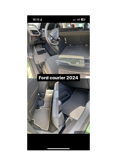Ford Courier 2015-2023 Premium Tam Set Akıllı Oto Paspas Bagaj Havuzu Metal Topukluk