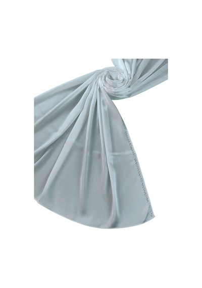 Mim Eşarp Mısırlı Eşarpları Taşlı Jan Jan Abiye Şal 75x190 Cm Beyaz