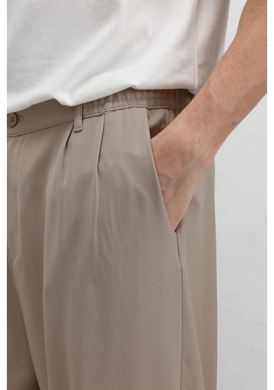 Vamos Baggy Fit Kumaş Pantolon 30-795-1 Bej