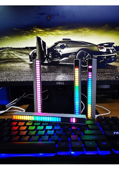 Rgb Sese Duyarlı Taşınabilir Ekolayzer Led Çubuk Çok Renkli