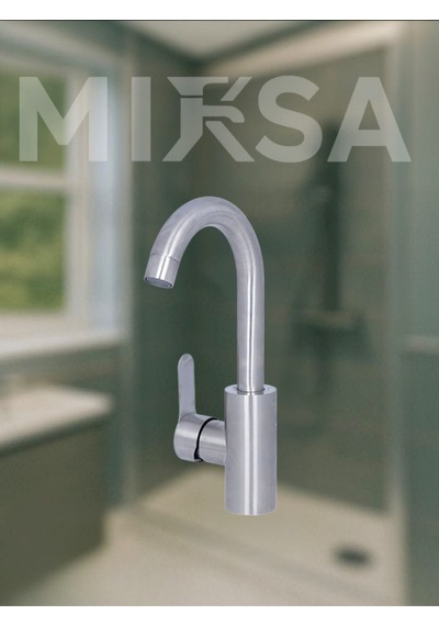İnox Delta Gri Mat Banyo Lavabo Musluğu Bataryası Krom