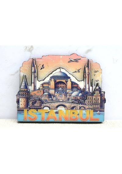 Ahşap İstanbul Temalı Magnet - Model 6