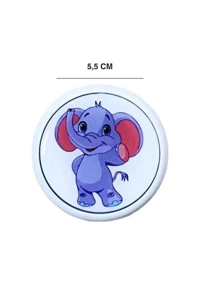Fil Çocuk Odası Mobilya Kulbu - 55 MM - Abs Plastik Tekli Düğme Dolap ve Çekmece Kulpu Mor