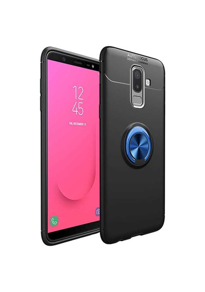 Samsung Galaxy Uyumlu J8 Kilif Yüzüklü Tam Korumali Silikon Kapak 418019755