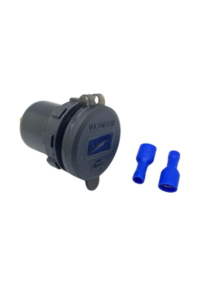 12v-24v Dijital Voltmetre+şarj Cihazlı Usb X2 3 A Off-on Anahtarlıi Mavi Işık 28 Mm