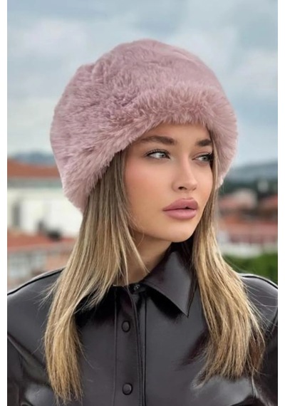 Emybox Kalpak Eskimo Rus Slav Tarzı Suni Kürk Tüylenmez Peluş Kalpak Şapka Bere Pembe